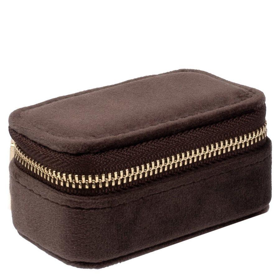 Dark Department Velvet Jewellery Box Micro Chocolate Brown